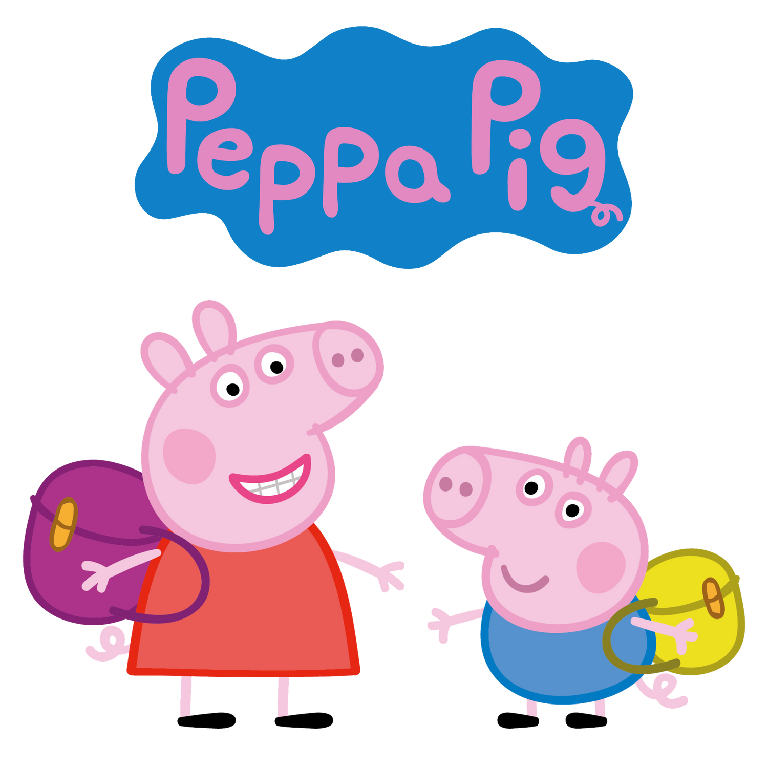 Peppa i George – ilustracja promująca książki edukacyjne dla dzieci z kolekcji Peppa Pig